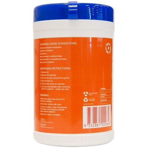 ProChoice Isopropyl Wipes 200mm x 140mm - 75 Wipe Canister (CW75)