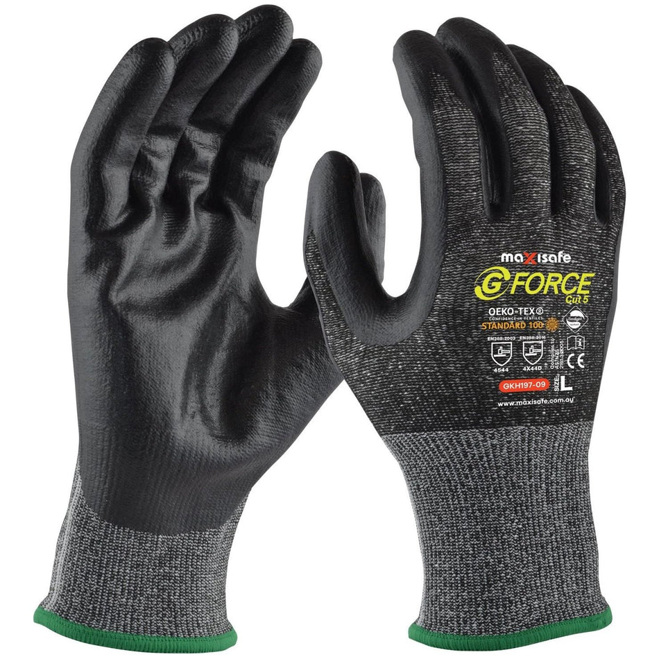 Maxisafe G-Force Cut D Micro-Foam NBR Glove (Carton of 120 Pairs) (GKH197) - Ace Workwear