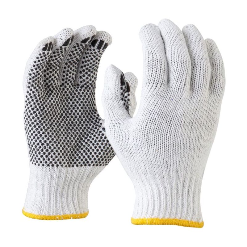 Maxisafe Bleached, Knitted Poly Cotton, Polka Dot Glove  (Carton of 240) (GKP104)