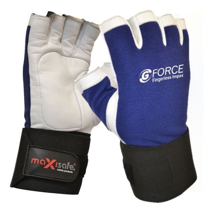 Maxisafe G-Force Fingerless Anti-Vibration Mechanics Gloves (Carton of 120) (GMG294) - Ace Workwear