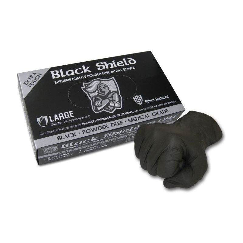 Maxisafe Black Shield Heavy Duty Nitrile, Unpowdered (Carton of 10) (GNB218)