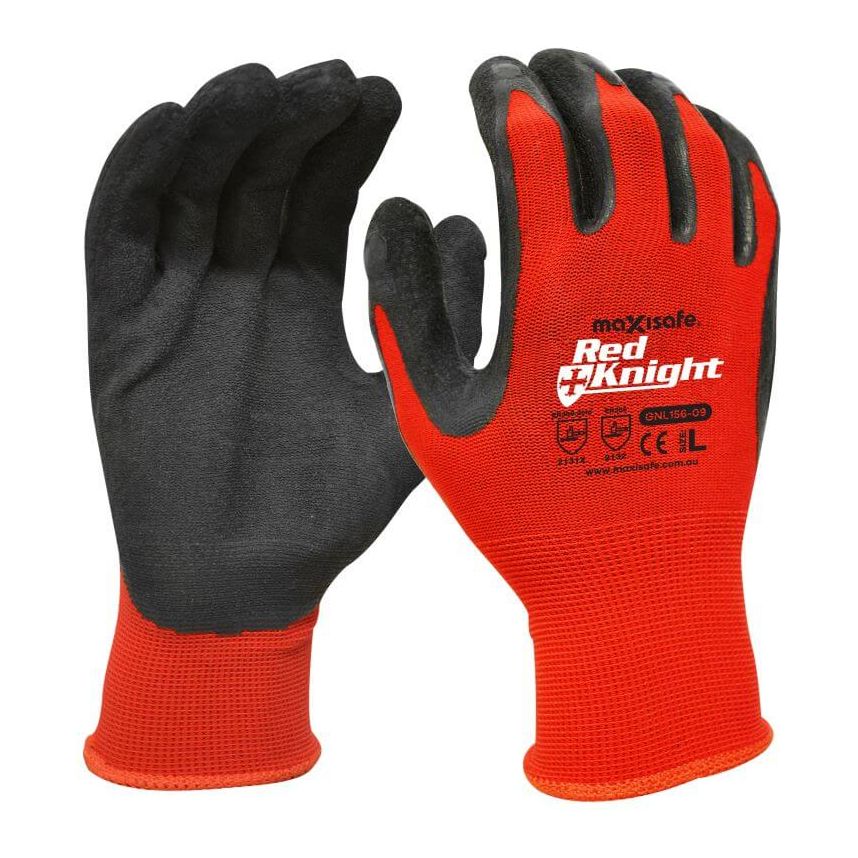 Maxisafe Red Knight Latex Gripmaster Glove (Carton of 120) (GNL156) - Ace Workwear