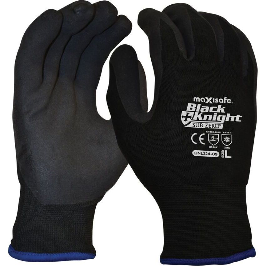 Maxisafe Black Knight Gripmaster Sub Zero Thermal Glove (Carton of 120) (GNL224) - Ace Workwear