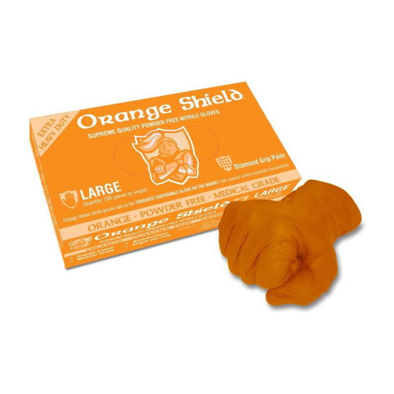 Maxisafe Orange Shield Heavy Duty Nitrile with Diamond Grip (Carton of 10) (GNO208)