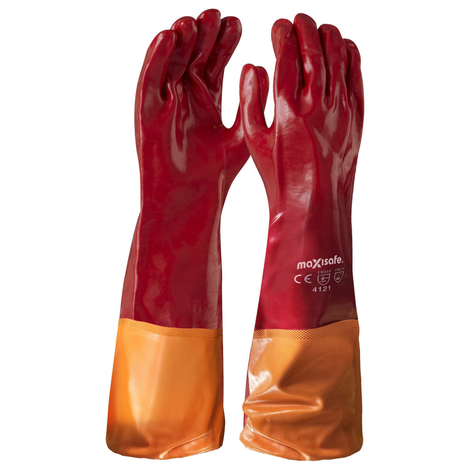 Maxisafe Red PVC 60cm Gauntlet (Pack of 12) (GPR230) - Ace Workwear