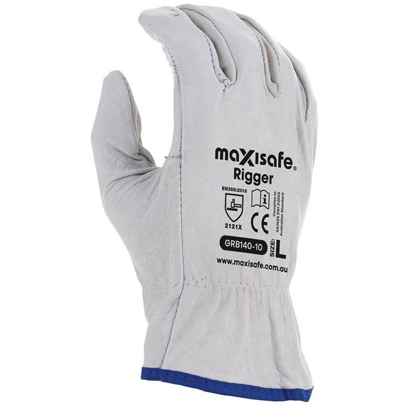 Maxisafe Natural Full-Grain Leather Rigger Glove (Carton of 120) (GRB140)