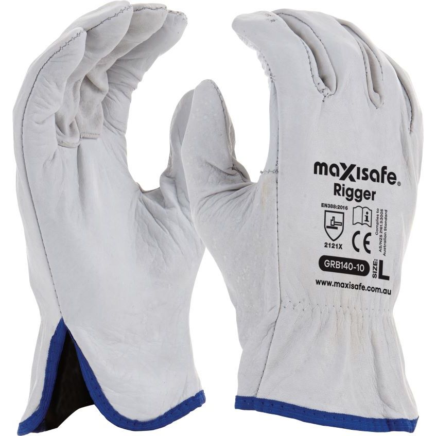 Maxisafe Natural Full-Grain Leather Rigger Glove (Carton of 120) (GRB140)