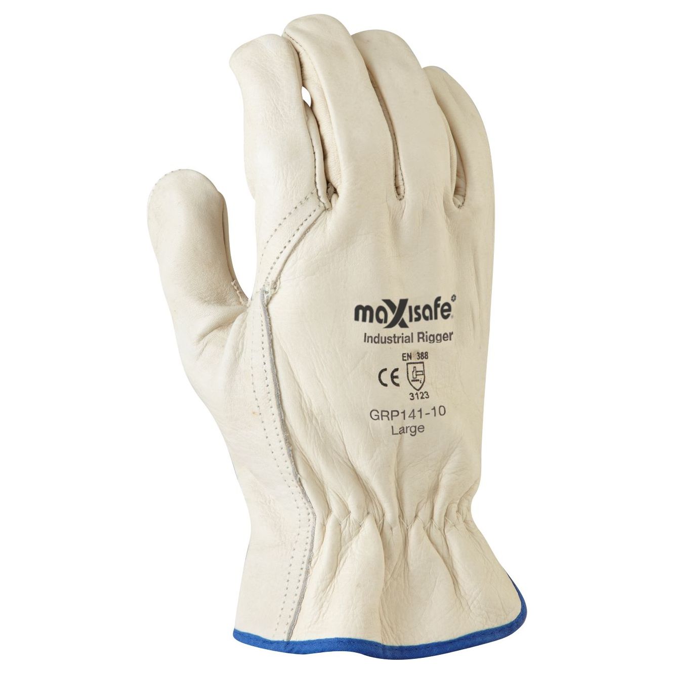 Maxisafe Premium Full Grain Leather Riggers Glove (Carton of 120) (GRP141) - Ace Workwear