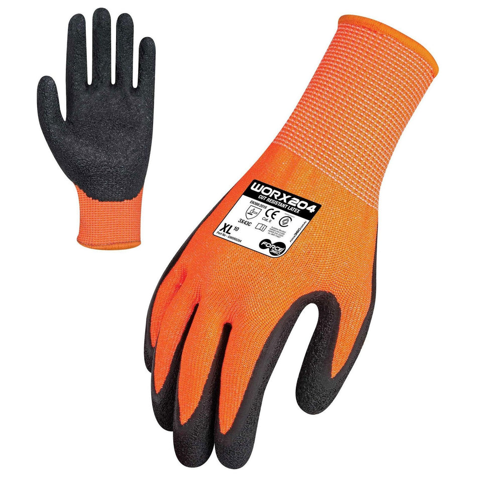 Force 360 Cut Resistant Hi-Vis Latex Synthetics Gloves (Carton of 144 Pairs) (GWORX204)