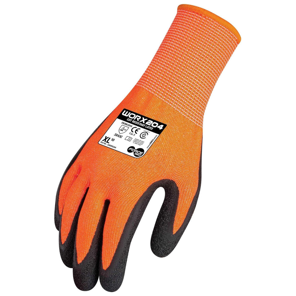 Force 360 Cut Resistant Hi-Vis Latex Synthetics Gloves (Carton of 144 Pairs) (GWORX204)