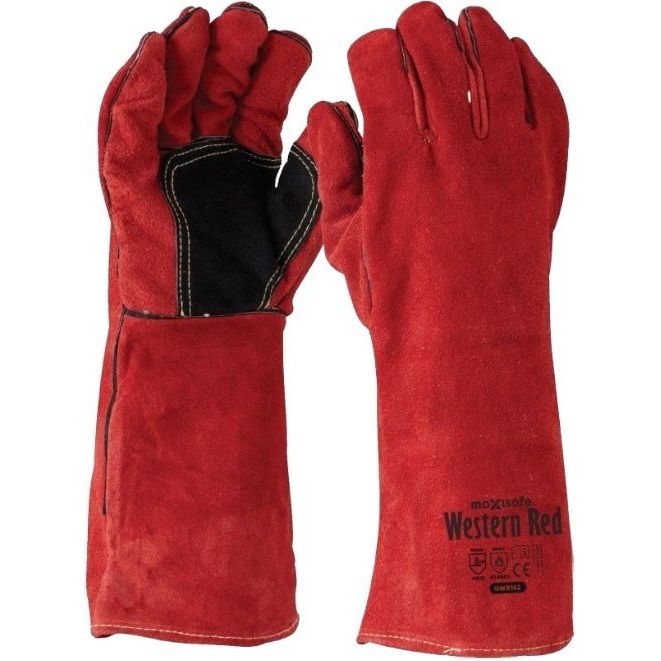 Maxisafe Western Red Premium Welders Gauntlet (Carton of 48) (GWR162)