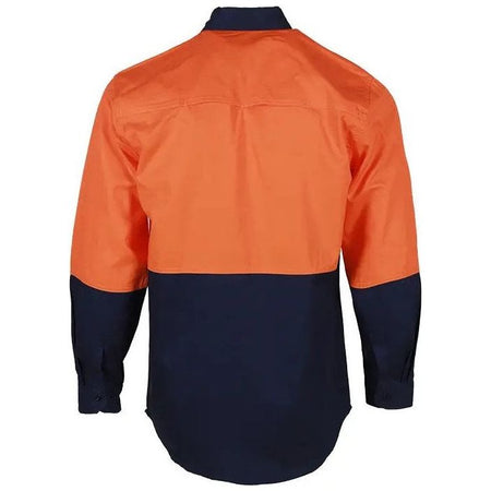 Tradesman Hi Vis Cotton Drill Long Sleeve Shirt (C83) - Ace Workwear