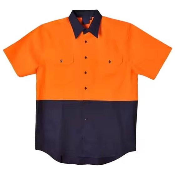 Tradesman Hi Vis Cotton Drill Shirt Short Sleeve (C84)