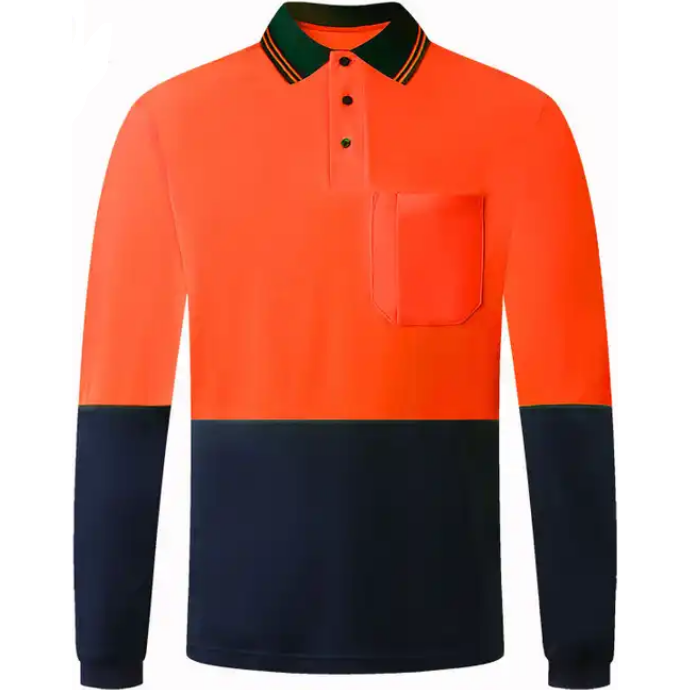 Tradesman Hi Vis Long Sleeve Micromesh Polo Shirt (P51) - Ace Workwear