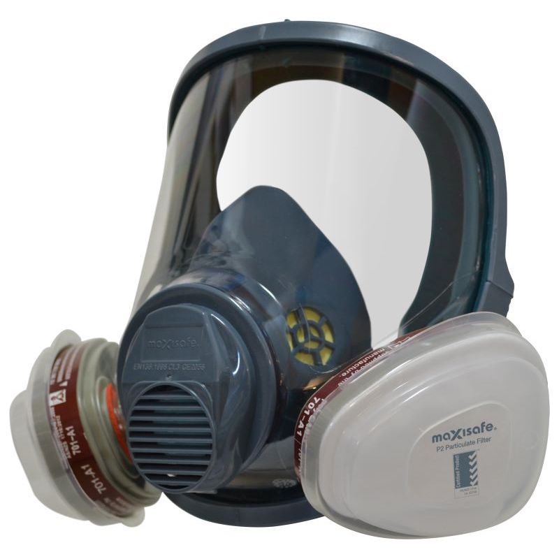 Maxisafe Maxiguard Full Face Silicone Respirator With A1P2 Filter - Medium (R680P-M) - Ace Workwear