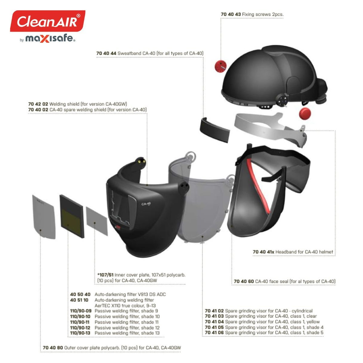 Maxisafe CleanAir Helmet CA-40G with Clear flip up visor (R704100) - Ace Workwear