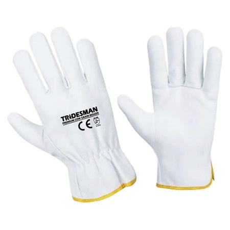 Tradesman Premium Natural Grain Leather Rigger Gloves - Pack of 12 (LL227A) - Ace Workwear