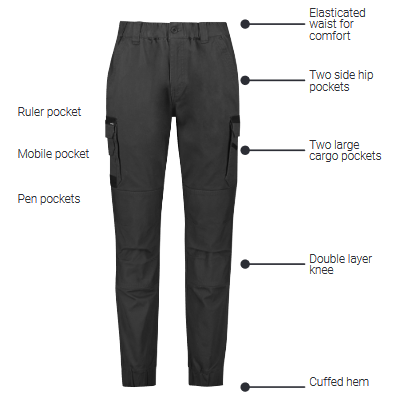 Syzmik Mens Streetworx Heritage Pant - Cuffed (ZP420) - Ace Workwear