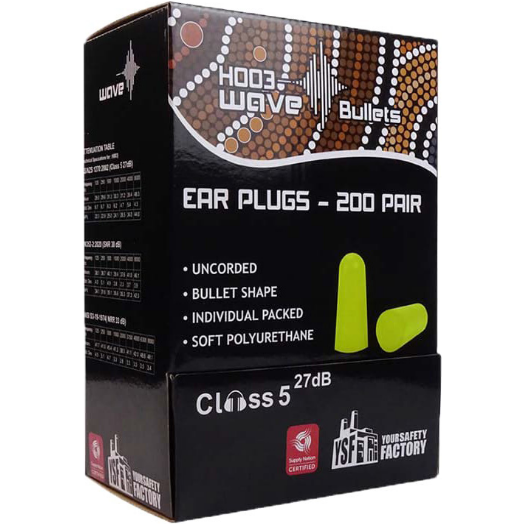 Wave Uncorded Earplug (Box of 200) (H003)