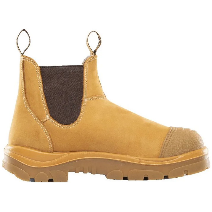 Steel Blue Wheat Hobart Slip On Steel Cap Safety Boot With Scuff Cap (312601)