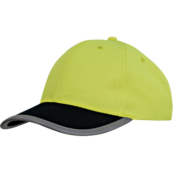 Luminescent 6 Panel Safety Cap With Reflective Trim - Pack of 25 (3021) - Ace Workwear