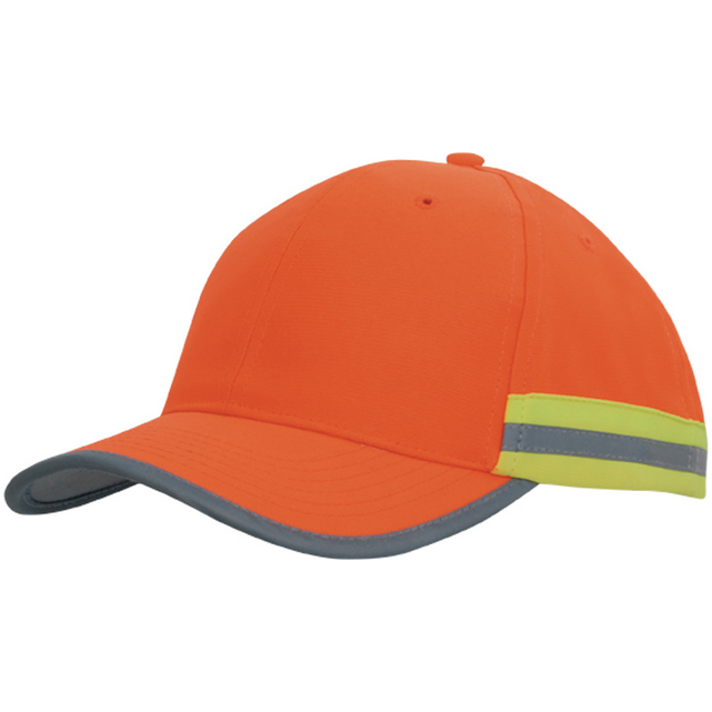 Hi Vis 6 Panel Cap With Reflective Tape (Pack of 25) (3030)