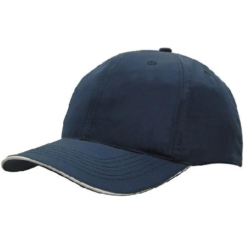 Spring Woven Fabric 6 Panel Cap With Wind Strap & Clip - Pack of 25 (3817)