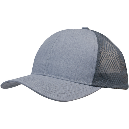 Light Brushed Poly Cotton Marle Cap With Honeycomb Mesh Back - Pack of 25 (3971) - Ace Workwear