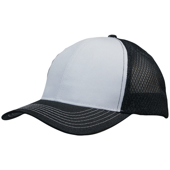 Breathable Poly Twill Cap with Honeycomb Mesh - Pack of 25 (3972) - Ace Workwear