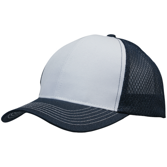 Breathable Poly Twill Cap with Honeycomb Mesh - Pack of 25 (3972) - Ace Workwear