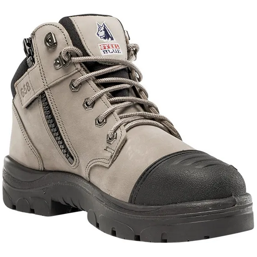 Steel Blue Slate Parkes Zip Sided Lace Up Steel Cap Safety Boot With Scuff Cap (312658) (Pre-Order)