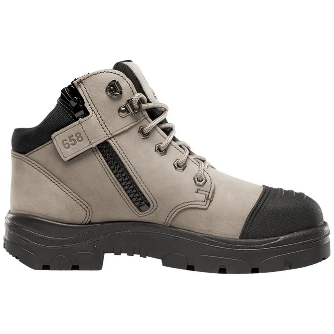 Steel Blue Slate Parkes Zip Sided Lace Up Steel Cap Safety Boot With Scuff Cap (312658) (Pre-Order)