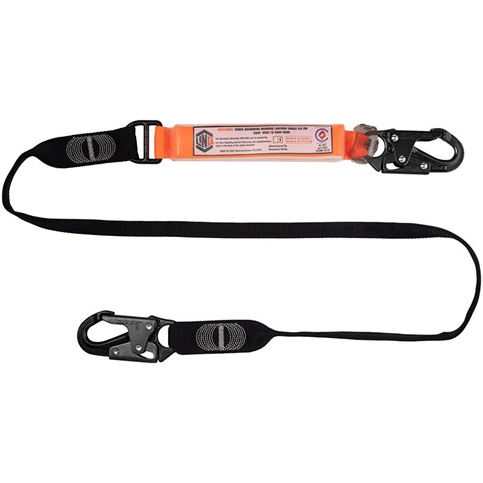 LINQ Elite Single Leg Shock Absorbing Webbing Lanyard with Hardware SN X2 (WLO1SNSN)