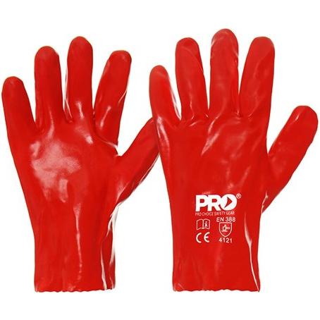 ProChoice 27cm Red PVC Gloves Large - Pack (12 Pairs) (PVC27)