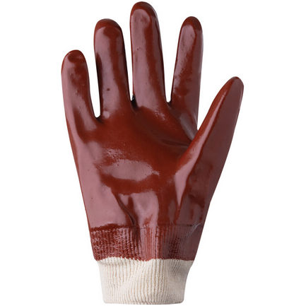 Brown PVC 27cm Knit Wrist Glove (Carton of 120)