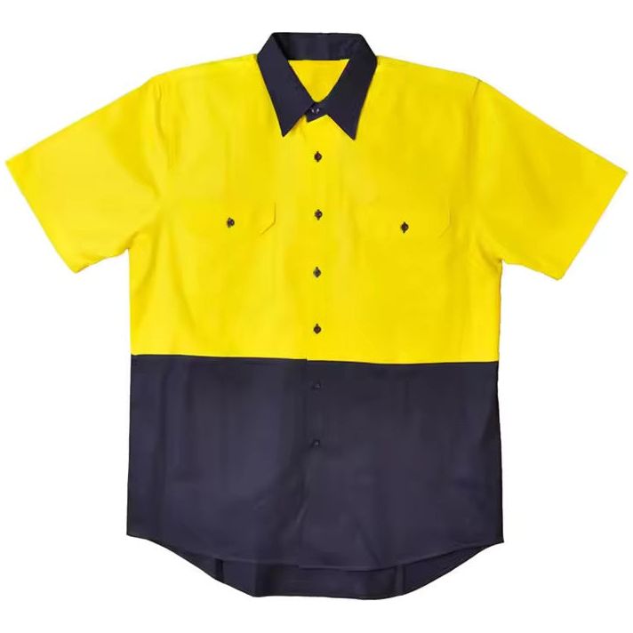 Tradesman Hi Vis Cotton Drill Shirt Short Sleeve (C84)