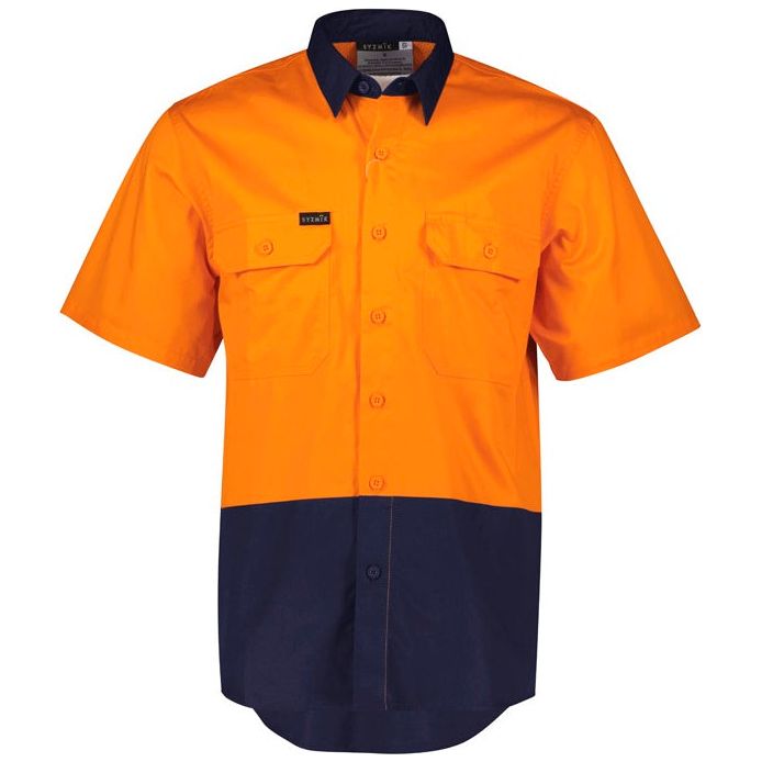 Syzmik Mens Hi Vis Short Sleeve Shirt (ZW115) - Ace Workwear