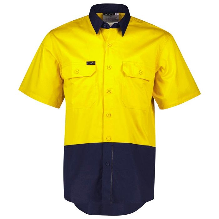 Syzmik Mens Hi Vis Short Sleeve Shirt (ZW115) - Ace Workwear