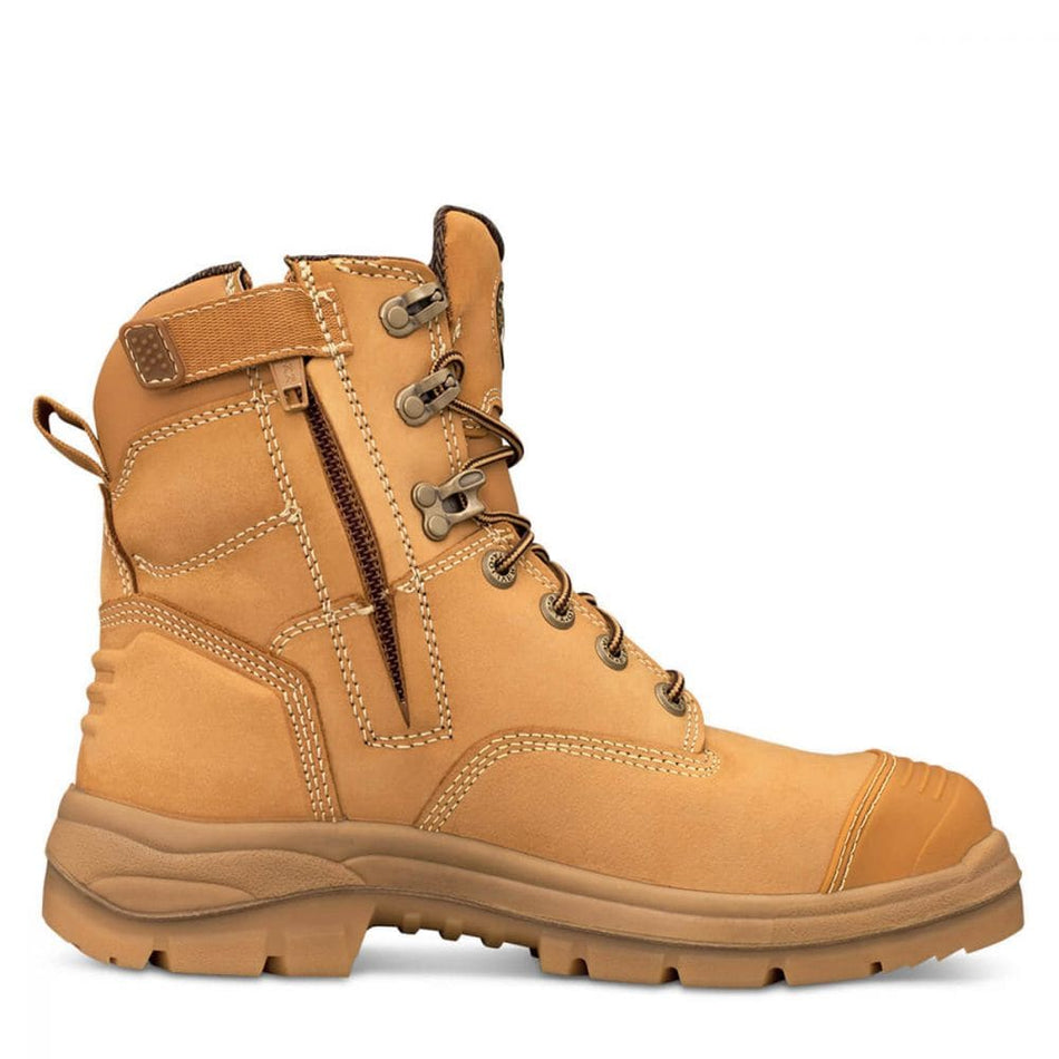 Oliver 150mm Wheat Zip Sided Lace Up Steel Cap Safety Boot With Scuff Cap (55-332Z) (Pre Order)