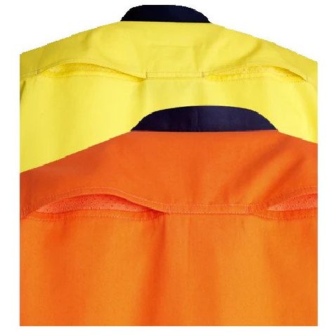 Tradesman Hi Vis Long Sleeve Closed Front Cotton Drill Shirt With Reflective Tape (CF74) - Ace Workwear