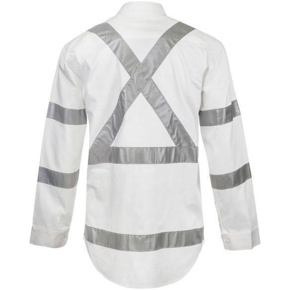 Workcraft Hi Vis Long Sleeve Shirt With X Pattern And CSR Reflective Tape -Night Use Only (WS3222)