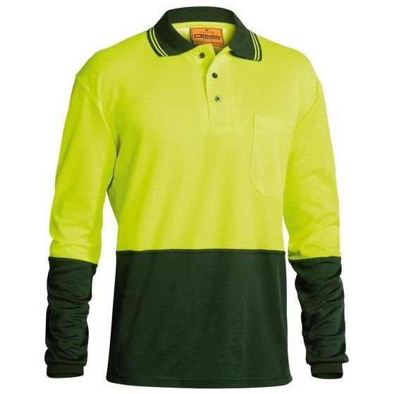 Bisley Two Tone Hi Vis Long Sleeve Polo Shirt (BK6234) - Ace Workwear