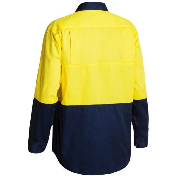 Bisley Two Tone Hi Vis Cool Lightweight Mesh Ventilated Long Sleeve Drill Shirt (BS6895) - Ace Workwear