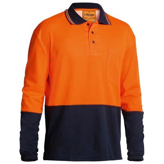 Bisley Two Tone Hi Vis Long Sleeve Polo Shirt (BK6234) - Ace Workwear