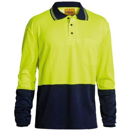 Bisley Two Tone Hi Vis Long Sleeve Polo Shirt (BK6234) - Ace Workwear