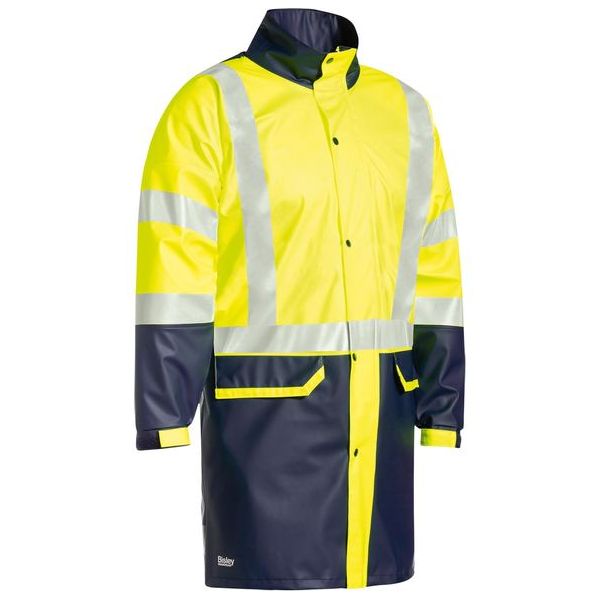 Bisley Taped Two Tone Hi Vis Stretch PU Rain Coat (BJ6935HT)