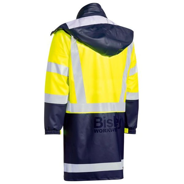 Bisley Taped Two Tone Hi Vis Stretch PU Rain Coat (BJ6935HT)