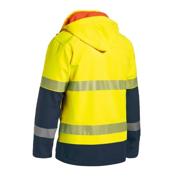 Bisley Taped Two Tone Hi Vis Ripstop Bonded Fleece Jacket With Hood (BJ6934T)