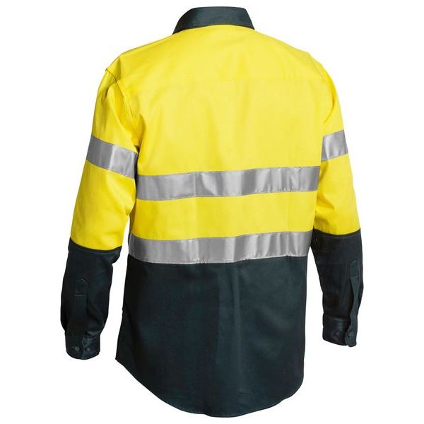 Bisley Two Tone Hi Vis Long Sleeve Shirt Reflective Tape (BT6456)