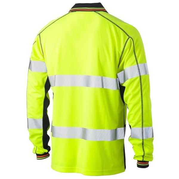 Bisley Taped Two Tone Hi Vis Polyester Mesh Long Sleeve Polo Shirt (BK6219T)